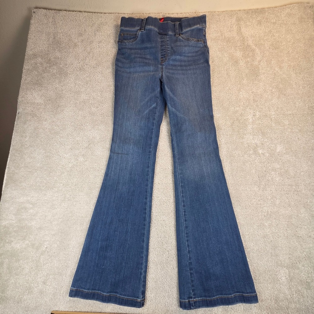 Spanx Womens Flare Jeans Medium Wash High Rise Pull On Stretch Denim 20456R M